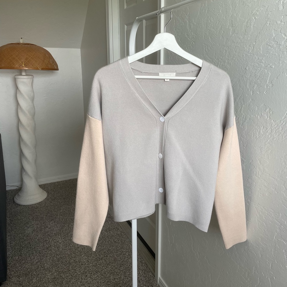 All : Row Color Block Sweater - S - Green / Yellow
